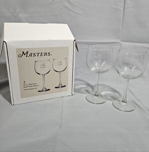 Augusta National Golf Club Masters Red Wine Glasses Set of 2 16 Oz Very Rare Wow